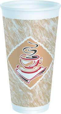 CUPS  20 OZ FOAM PRESSED
CAFE G DESIGN 500 PER CASE
