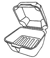 TO-GO SANDWICH HINGED 5-5/8 X 5-3/4 X 3-1/4 500 PER CASE