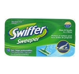 SWIFFER WET CLOTH REFILLS, 10" W, WHITE, 12 SHEETS PER