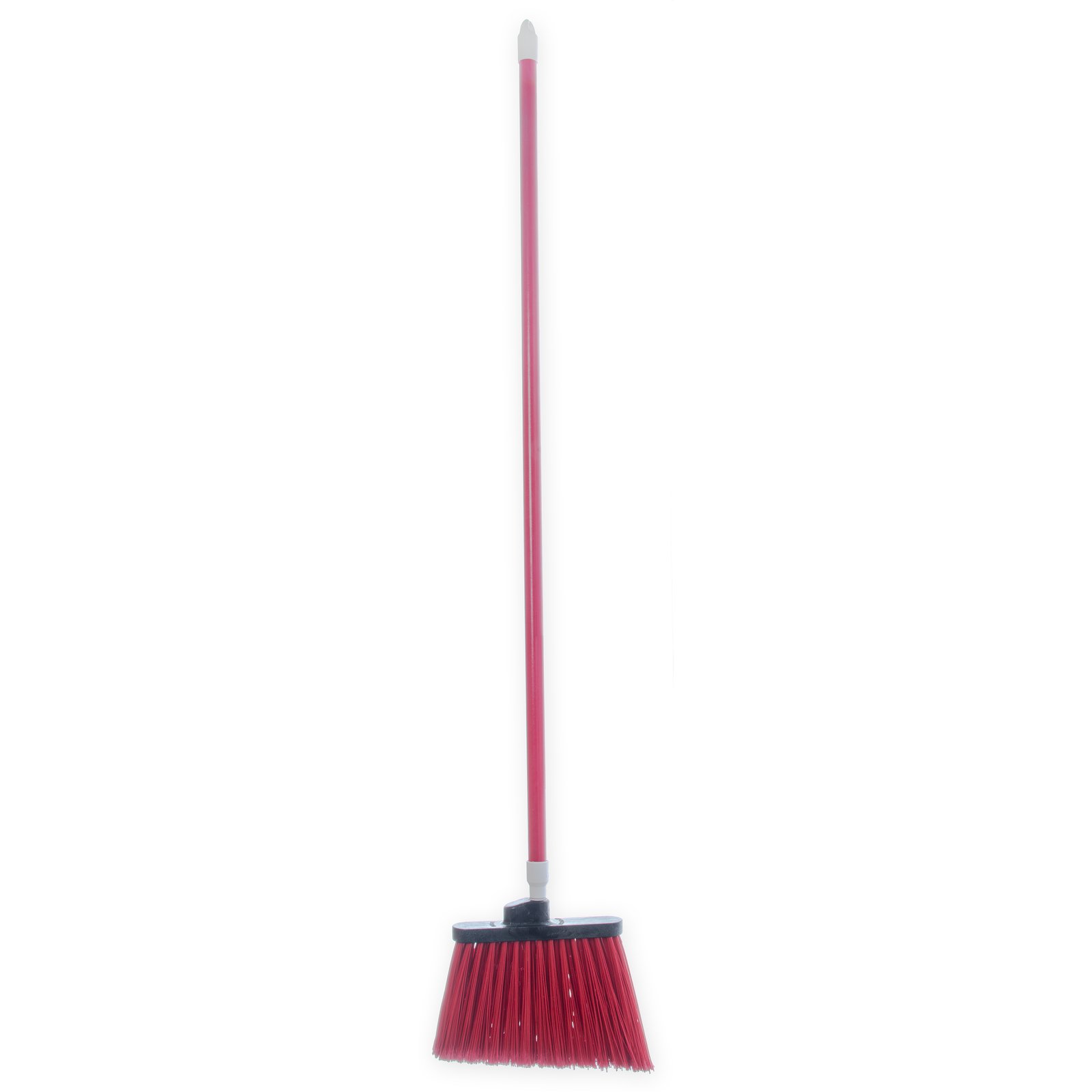 BROOM 54&quot; FLAGGED ANGLE W/ POLYPROPYLENE BRISTLES RED