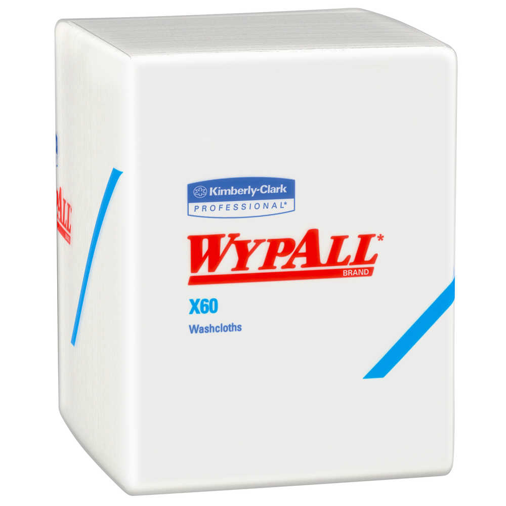WYPALL X60 HYGENIC WASH CLOTH WHITE 70SHT/PK 8PK PER CASE