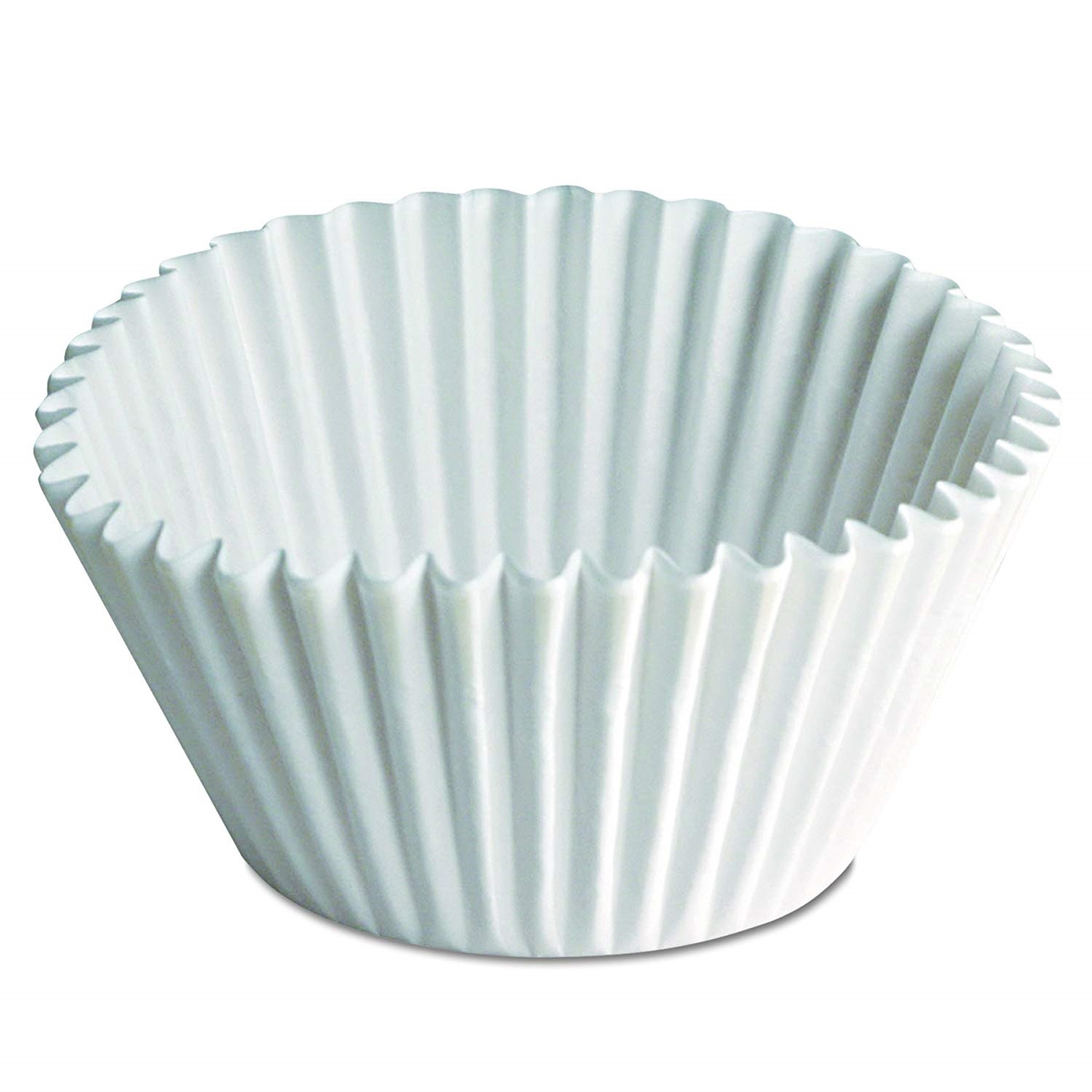 CUPCAKE BAKING CUP FLUTED WHITE 6&quot; 5 OZ 10000 PER CASE