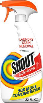 SHOUT LAUNDRY STAIN REMOVER
TRIPLE ACTING 22OZ (8 PER
CASE)