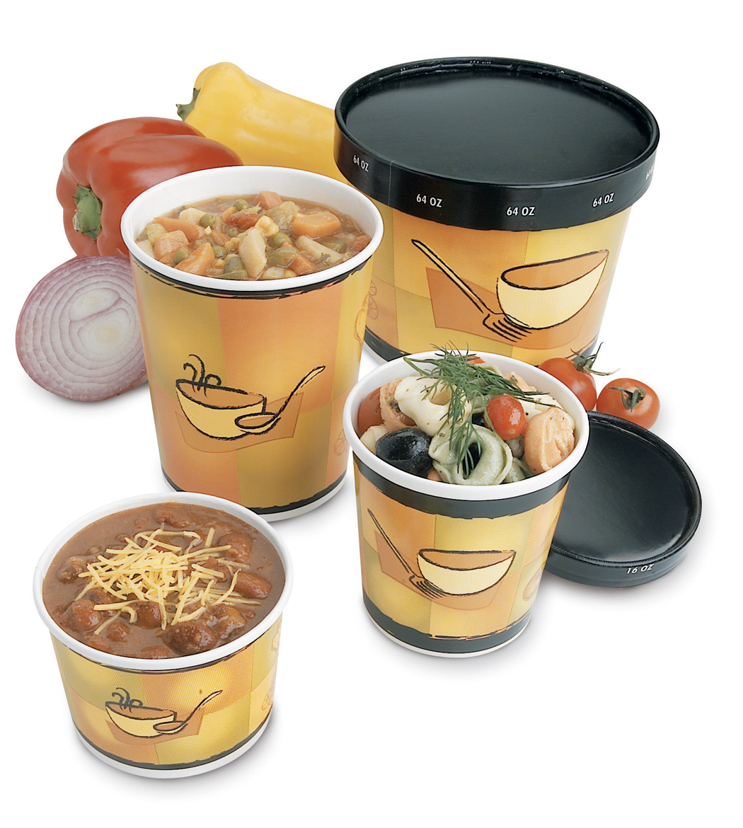 CONTAINER FOOD POLY COATED STREETSIDE PRNT 32 OZ 500 PER