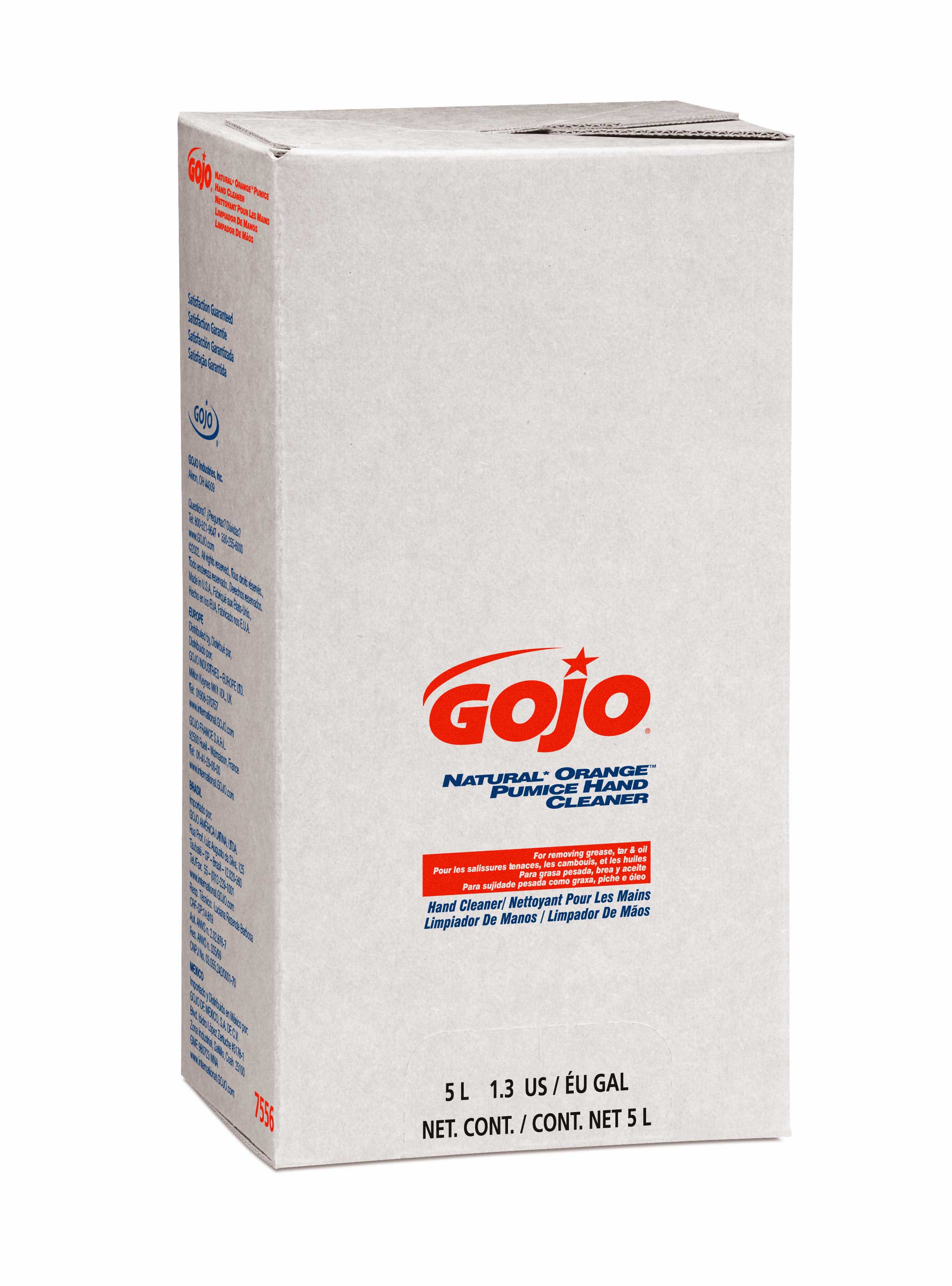 HAND SOAP TDX GOJO NATURAL
ORANGE PUMICE HAND CLEANER
5000 ML 2 PER CASE