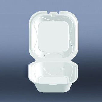 TO-GO SANDWICH FOAM HINGED CONTAINER  6.25 x 6.25 x