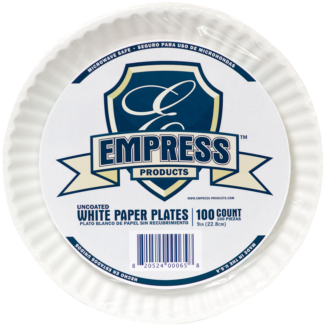 PLATES 9" PAPER WHITE  UNCOATED 1200 PER CASE