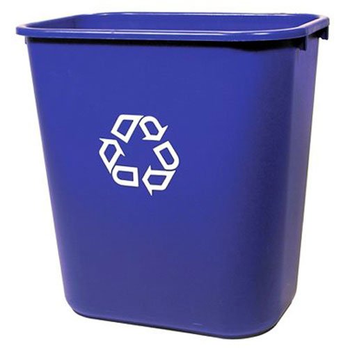 WASTEBASKET 41 QUART BLUE  WITH RECYCLING SYMBOL 5373897