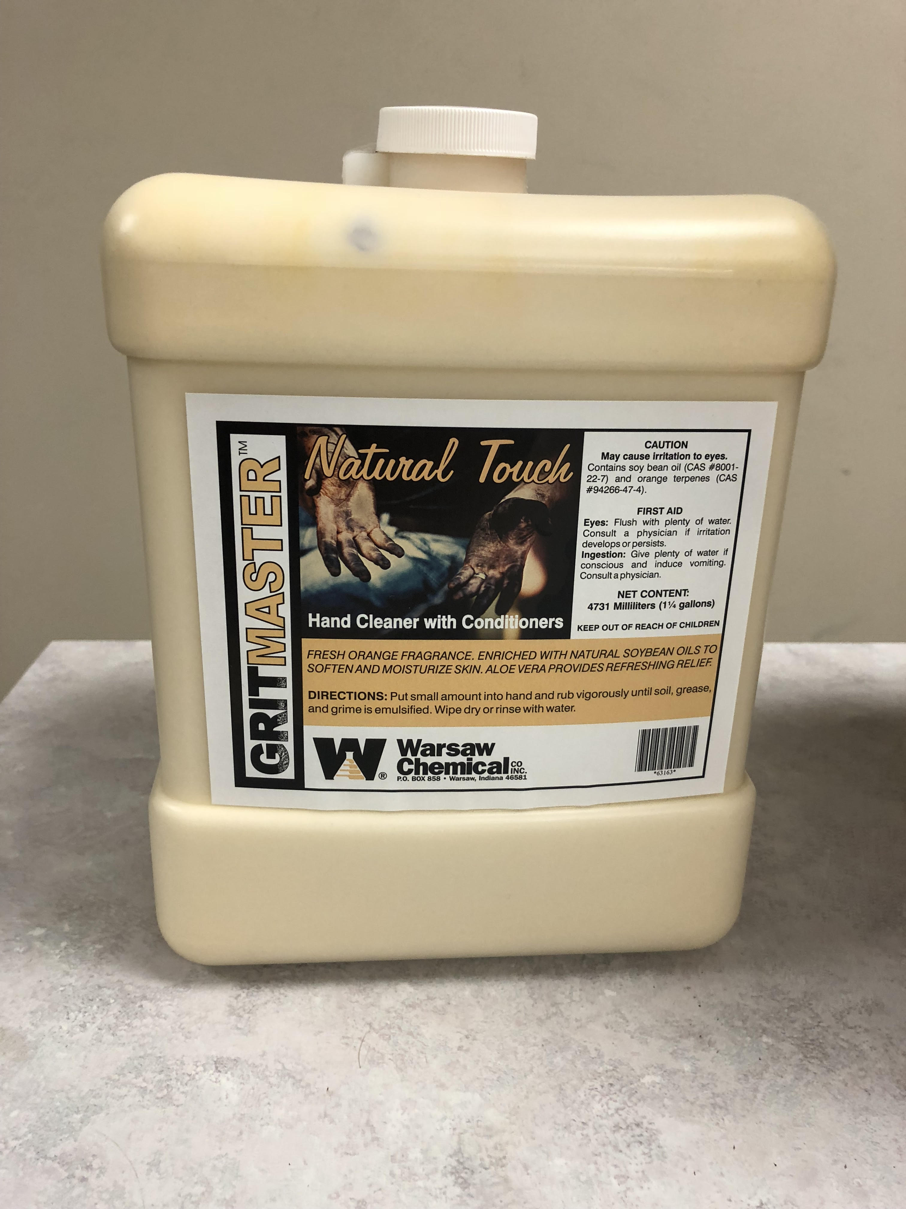 HAND SOAP NATURAL TOUCH 
(4 1.25 GAL BOTTLES PER
CASE)  DISCONTINUED ONCE
INVENTORY IS GONE