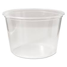 DELI CONTAINER 16 OZ CLEAR, MICROWAVABLE, RECESSED