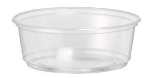 DELI CONTAINER 8 OZ 1-3/4&quot; H,  CLEAR, MICROWAVABLE, RECESSED