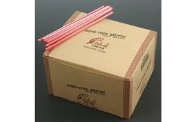 STIRRERS 5.25&quot; RED/WHITE STRIPPED UNWRAPPED (10 BOXES