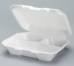 TO-GO 3 COMPARTMENT FOAM TRAYS  WITH HINGED 8 X 7.5 X