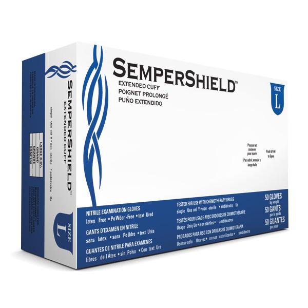 CURRENTLY UNAVAILABLE AT THIS
TIME GLOVES NITRILE
SEMPERSHIELD
EXAM POWDER FREE TEXTURED
LARGE 100
PER BOX (10 BOXES PER CASE)
LARGE