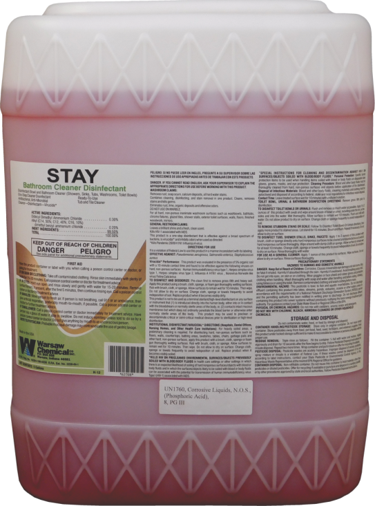STAY TUB &amp; TILE CLEANER 5 GALLON PAIL