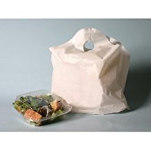 TO-GO BAGS TAKE OUT WHITE WAVE TOP HANDLES UNPRINTED 19"