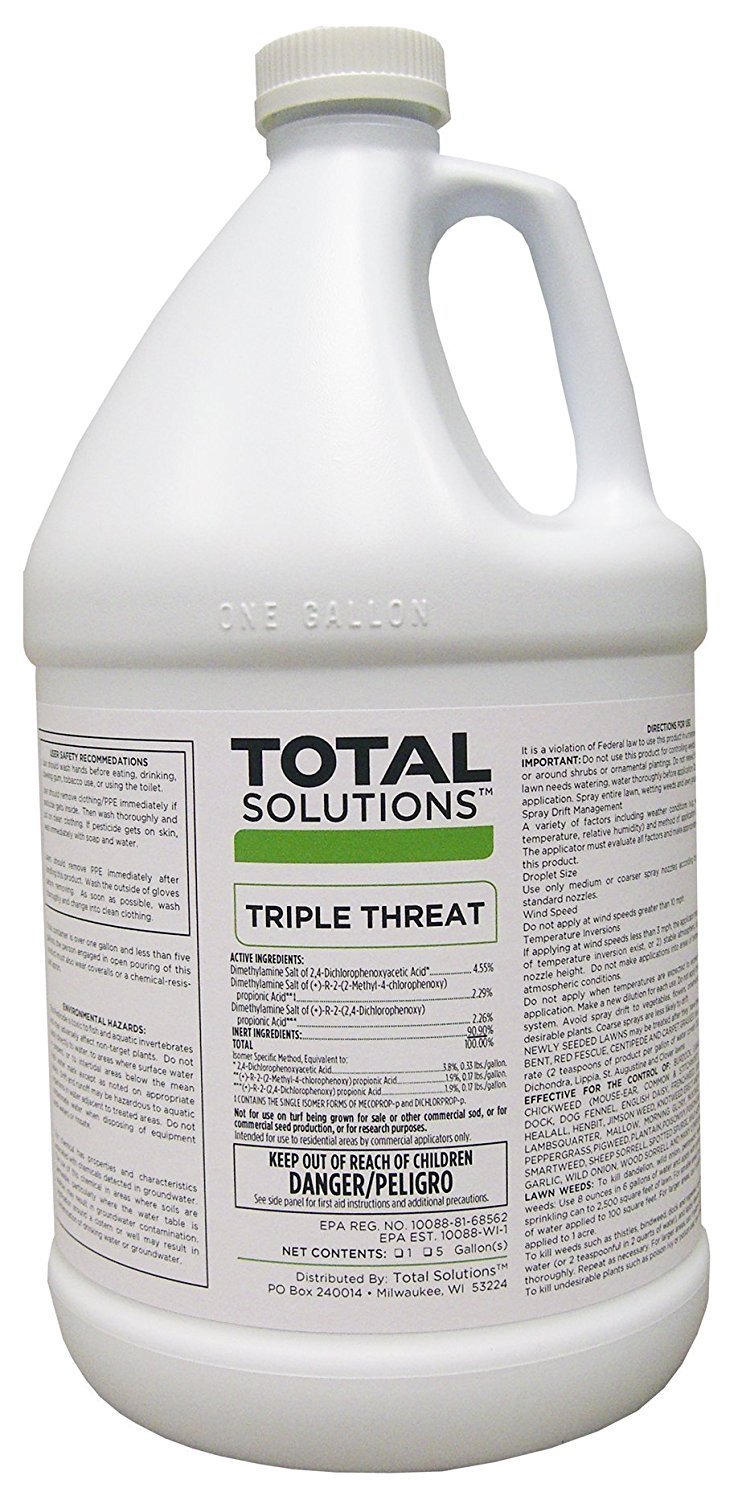 TRIPLE THREAT SELECTIVE
CONCENTRATED HERBICIDE WITH
NO RESIDUAL (4 GALLON CASE)