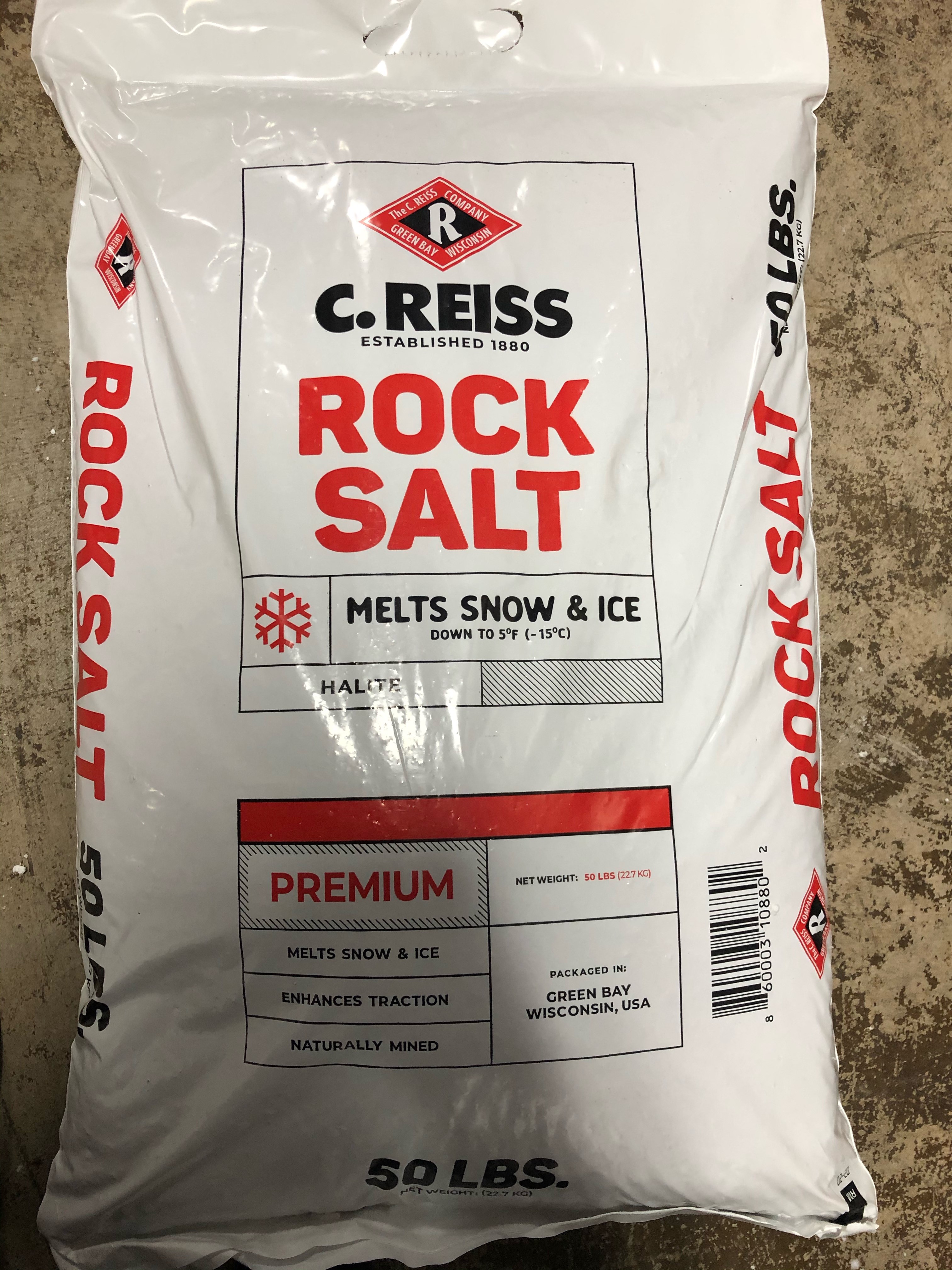 ICE MELT SALT - ROCK 50# BAGS
(49 PER SKID )